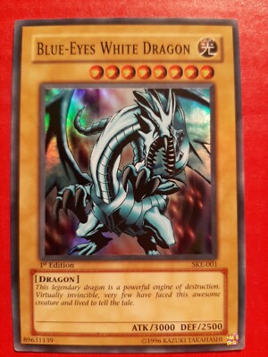 Yu-Gi-Oh! TCG Blue-Eyes White Dragon SKE-001 1st Edition Very light wear-image