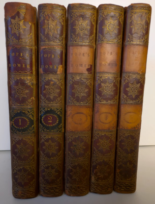 1771 Pope THE ILIAD OF HOMER 5 Vol Set Translated Notes Greek Epic Poetry-image