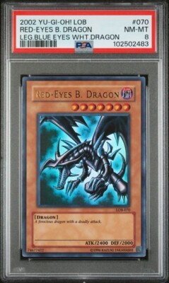 Red-Eyes B. Dragon LOB-070 The Legend of Blue Eyes White Dragon Yugioh PSA 8-image