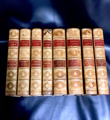 CHARLES LAMB Leather Bound Complete Set Fine Bindings Polished Calf Limited Ed-image