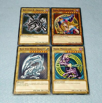 Yugioh Blue Eyes White Dragon Dark Magician Girl Red Eyes Black **HOT** + Bonus-image