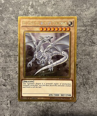 Yu-Gi-Oh! TCG Blue-Eyes White Dragon - Gold Rare - 1st Edition (MVP1-ENG55)-image