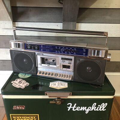 Fisher PH-M77 Boombox Stereo Cassette Radio Vintage Ghettoblaster System Rare-image