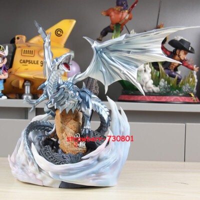 Yu-Gi-Oh! GX Blue-Eyes White Dragon Action Model GK Statue Collection 14'' Toy-image