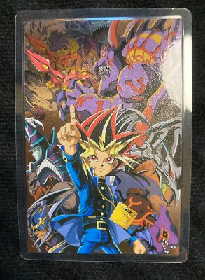 Yugioh Card Japanese Laminated Card Toei Yami Yugi Blue Eyes Dark Magician Promo-image