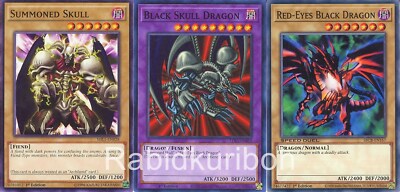 Yugioh Black Skull Dragon + Red-Eyes Black Dragon + Summoned Skull Set-image