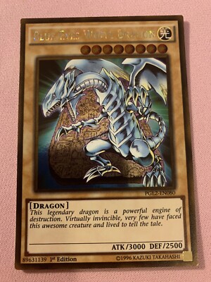 Yu-Gi-Oh! Blue-Eyes White Dragon PGL2-EN080 Gold Rare 1st Ed Near Mint-image