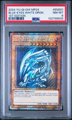 2024 YU-GI-OH! MP24-25TH ANV TIN: DUELING MIRRORS BLUE-EYES WHITE DRAGON PSA 8-image