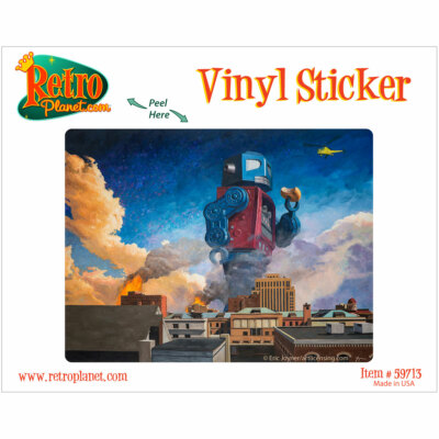 Robot Godzilla Donut Lunchtime Vinyl Sticker Sci-Fi Laptop Bumper-image