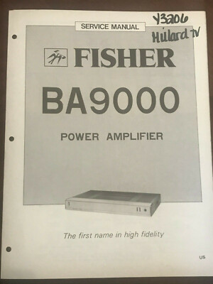 FISHER BA-9000 POWER AMPLIFIER ORIGINAL SERVICE REPAIR MANUAL -image