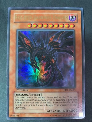 YuGiOh Red-Eyes Darkness Dragon - SD1-EN001 - Ultra Rare Dragon's Roar - (LP)-image