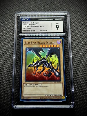 Red-Eyes Black Dragon - LOB-EN070 - CGC 9 - Slight Name Shift - Yu-Gi-Oh!-image