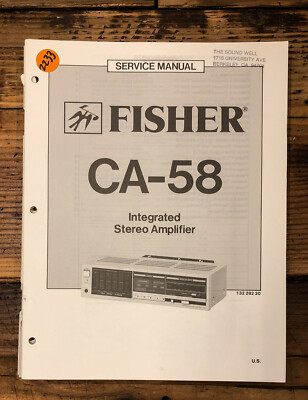 Fisher CA-58 Amplifier  Service Manual *Original*-image