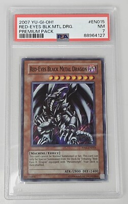 2007 Yu-Gi-Oh! Red-Eyes Black Metal Dragon Super Rare PP01-EN015 PSA 7 NM-image