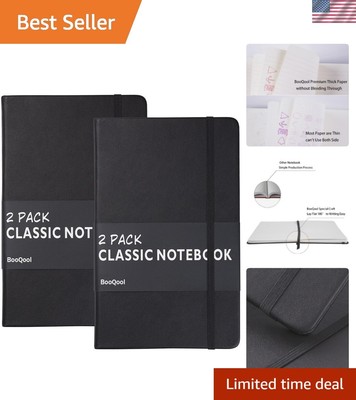 2 Pack Classic Ruled Notebooks/Journals - Premium Thick Paper Faux Leather Wr...-image