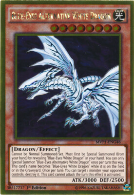 Yugioh! LP Blue-Eyes Alternative White Dragon - MVP1-ENG46 - Gold Rare - 1st Edi-image