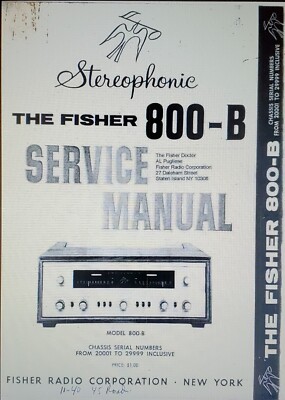 Fisher 800-B  800B Vacuum Tube Receiver Restoration Kit-image