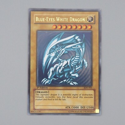 YuGiOh Blue-Eyes White Dragon SDK-001 1st Edition Ultra NM Asian English n393-image