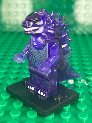 Custom PAD Printed Shogun Warriors LEGO GODZILLA (CLEAR PURPLE VARIANT) MiniFig-image