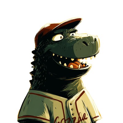 Cartoon Godzilla Mascot Vinyl Car Decal Sticker – Waterproof & UV-Resistant-image