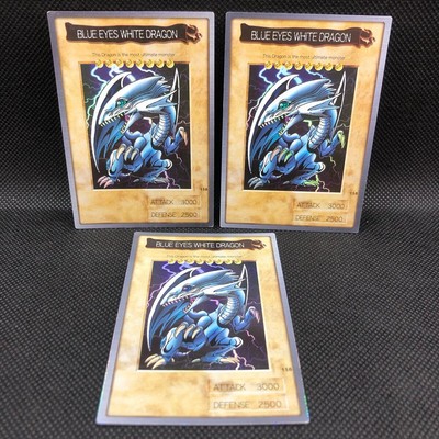 Yu-Gi-Oh Bandai Blue-Eyes White Dragon Holo 3 Card Set ENGLISH JAPAN-image