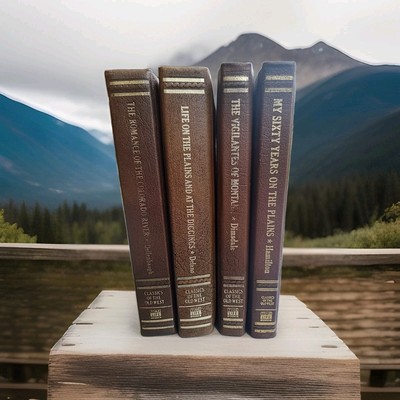 Lot of 4 Classics of the Old West Time Life Books Set Vintage Leather Hardcovers-image