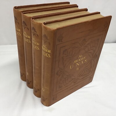 U Nas Alois Jirasek 1927 Leather Gold Gilt Complete Set of 4 Czech Lang Edition-image