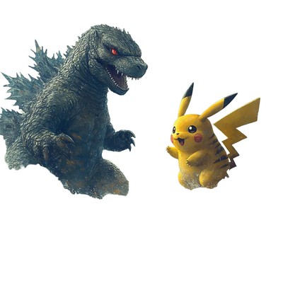 Pikachu Vs Godzilla Vinyl Car Decal Sticker – Waterproof & UV-Resistant-image