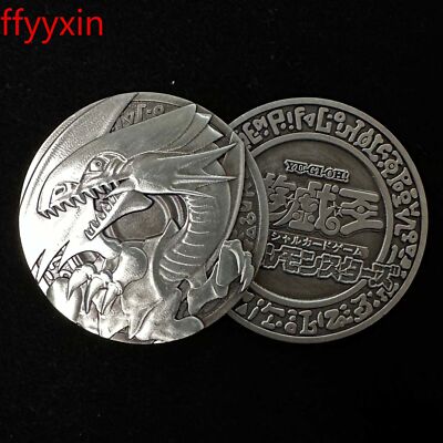 Yu-Gi-Oh! Anime Blue-Eyes White Dragon Relief Coin Metal Coin Collection Gift-image