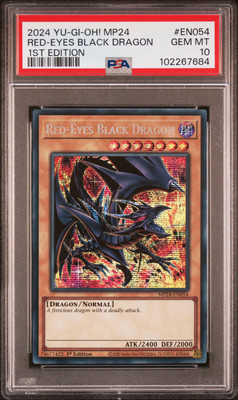2024 YU-GI-OH! MP24-25TH ANV TIN: DUELING MIRRORS RED-EYES BLACK DRAGON PSA 10-image