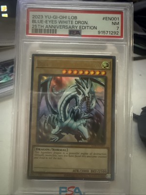 Blue-Eyes White Dragon LOB-EN001 25th Anniversary PSA 7-image