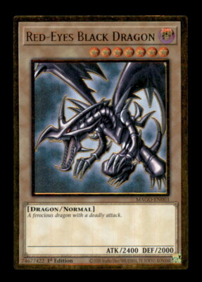 Yugioh MAGO-EN003 Red Eyes Black Dragon 1st Edition Gold Rare Normal-image