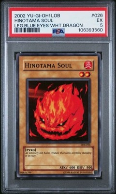2002 YU-GI-OH LOB-026 LEGEND OF BLUE EYES WHITE DRAGON HINOTAMA SOUL Fresh PSA 5-image