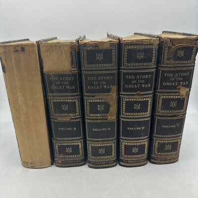 LEATHER Set; WORLD WAR ONE! 1916 Volumes 1-6 WWI WWII-image