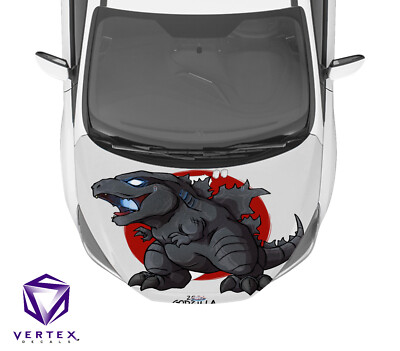 Godzilla Chibi Anime Hood Wrap Weatherproof Vinyl Decal 50