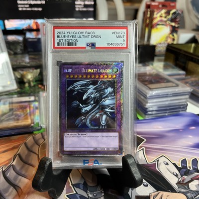 Blue-Eyes Ultimate Dragon 1st Edition Platinum Secret Rare RA03-EN178 PSA 9 🔥-image