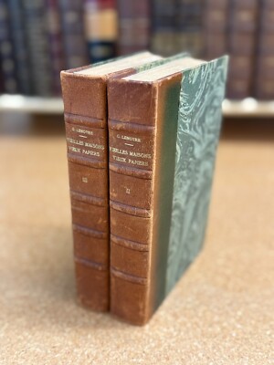 Brown Antique Leather 2 Book Set - Home Design / Staging / Collecting *Item25*-image