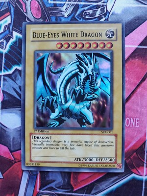 Blue-Eyes White Dragon 1st Edition SKE-001 LP Super Rare-image