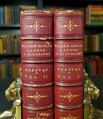 Walter Savage Landor by John Forster (1869, Hardcover) 1st Edition SET Leather-image