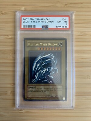 Yu-Gi-Oh Yugioh Blue Eyes White Dragon SDK-001 PSA 8-image
