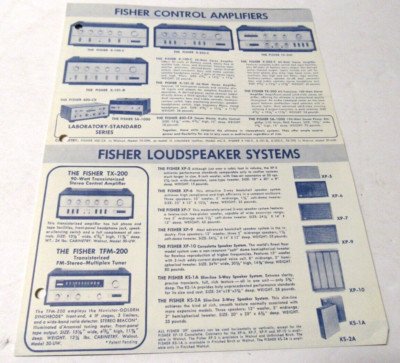 Fisher Amplifier Brochure Amplifiers Speakers Compenent Connection-image