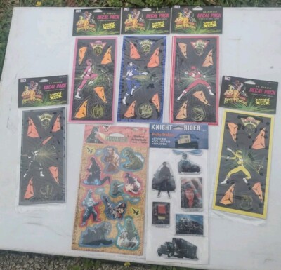 vintage sticker packs lot 80s 90d 00s knight rider Godzilla power rangers-image