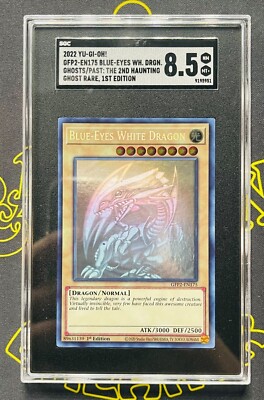 2022 YU-GI-OH! - BLUE-EYES WHITE DRAGON - 1ST - GHOST - #GFP2-EN175 - SGC 8.5-image