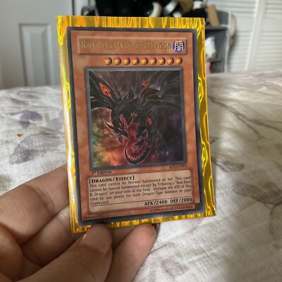 Yugioh Red-Eyes Darkness Dragon SD1-EN001 Ultra Rare 1st Edition MP/HP-image