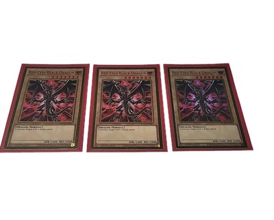 Red-Eyes Black Dragon (3) NM 1st ED Yugioh  Gold Rares! -image