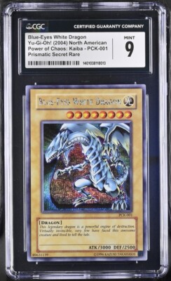 Blue-Eyes White Dragon PCK-001 POWER OF CHAOS KAIBA - CGC PSA 9 MINT-image