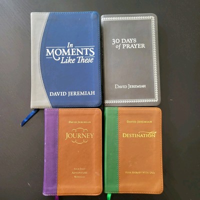 David Jeremiah Leather Devotional Book Lot of 4 ~ CHRISTIAN DAILY DEVOTIONAL SET-image