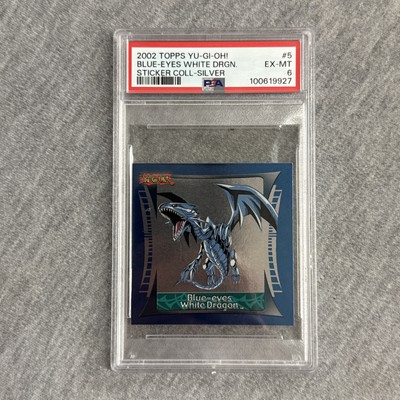 2002 Topps Yu-Gi-Oh! Sticker Collection #5 Blue-Eyes White Dragon Silver PSA 6-image