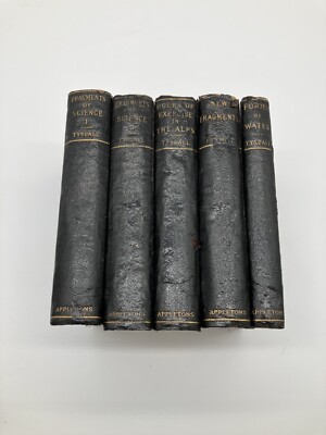 Works of John Tyndall, 5 volume set, D. Appleton- Leather- Fragments Of Science-image