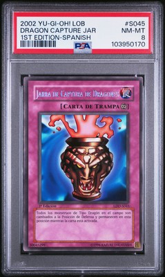 2002 YU-GI-OH! LOB-LEGEND OF BLUE EYES WHITE DRAGON DRAGON CAPTURE JAR PSA 8-image
